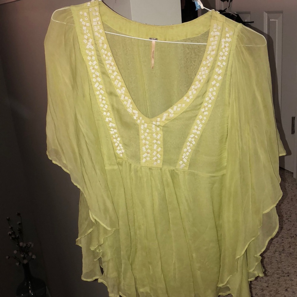 Green Free People flowy top